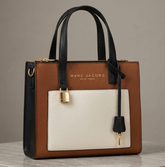 Marc Jacobs MIni GrInd Satchel Tote Bag Chocolate Truffle Multi - M0016132