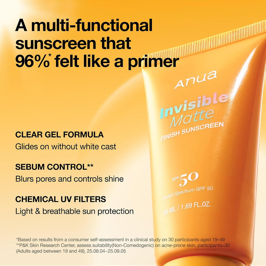 Anua Invisible Matte Finish Sunscreen (50 ml)