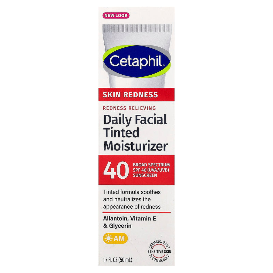 Cetaphil Redness Relieving, Daily Facial Tinted Moisturizer, SPF 40, 1.7 fl oz (50 ml