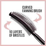 Maybelline New York Volume Mascara, Washable, Full Fan Effect, Long Eyelashes, Clump free, Lash Sensational, Very Black