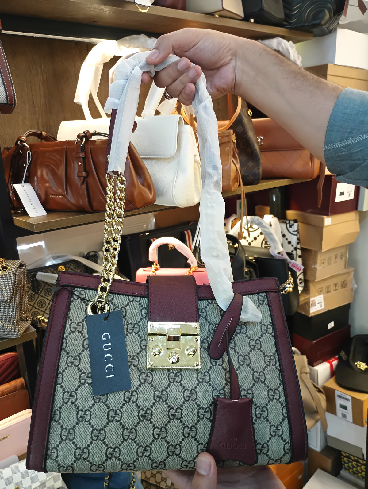 Gucci Padlock Shoulder Bag with box packaging