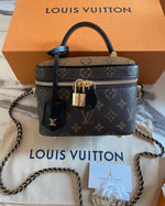 Louis Vuitton Reverse Monogram Vanity Chain Pouch Beige Brown with Box Packaging