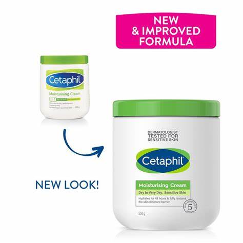 Cetaphil Moisturising Cream Jar 550g (Made in Canada), Sensitive Skin, Dry to Very Dry