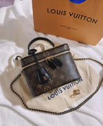 Louis Vuitton Reverse Monogram Vanity Chain Pouch Beige Brown with Box Packaging