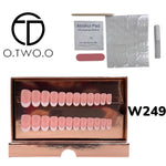 O.Two.O 24 Pcs Nails Box with Nail Glue & Adhesive Tabs,Alcohol Prep Pad,Mini Nail File,Cuticle Stick