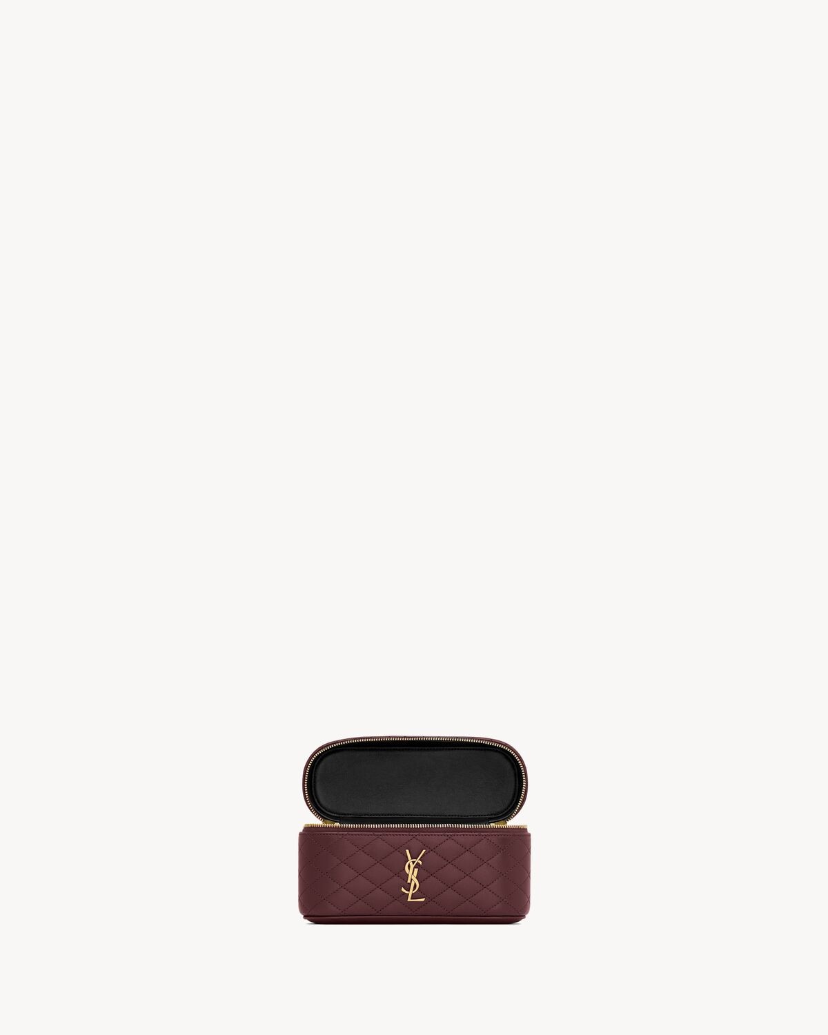 Saint Laurent Gaby mini vanity bag Burgundy with box packaging