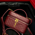 Saint Laurent Gaby mini vanity bag Burgundy with box packaging