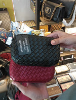 Bottega Veneta Knot Intreccio leather clutch with box packaging