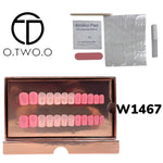 O.Two.O 24 Pcs Nails Box with Nail Glue & Adhesive Tabs,Alcohol Prep Pad,Mini Nail File,Cuticle Stick