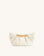 JW PEI Leia Pleated Clutch - White With Box Packaging