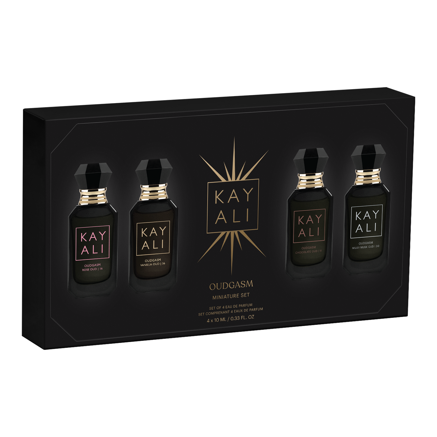 KAYALI Oudgasm Miniature Set (Vanilla, Rose, Milky Musk, Chocolate) 4×10 ML