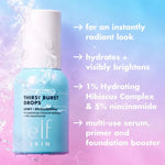 e.l.f. SKIN Holy Hydration! Thirst Burst Drops, Serum For A Radiant Complexion Instantly & Over Time, Made With Hyaluronic Acid