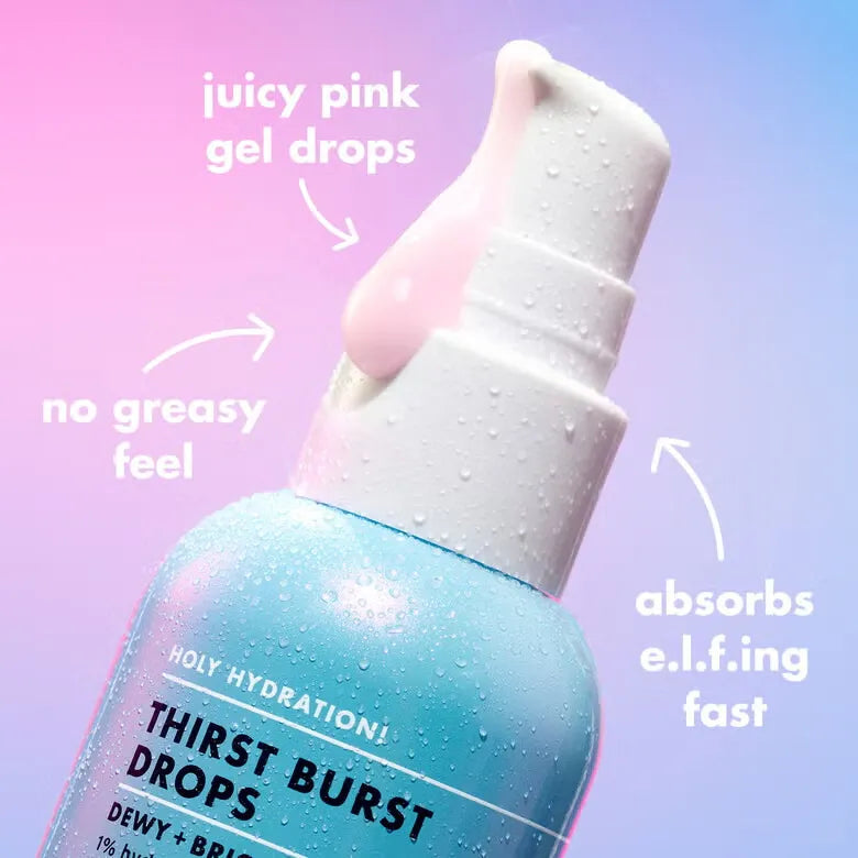 e.l.f. SKIN Holy Hydration! Thirst Burst Drops, Serum For A Radiant Complexion Instantly & Over Time, Made With Hyaluronic Acid