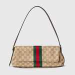Gucci Madison medium shoulder bag in sand and brown GG canvas With Box Packaging