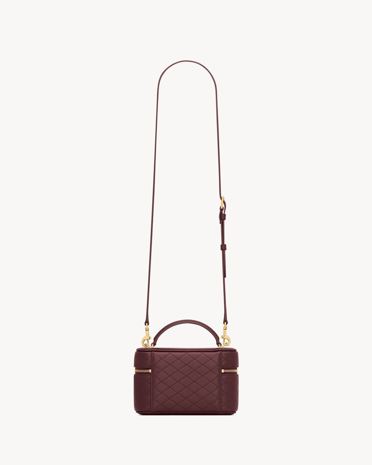 Saint Laurent Gaby mini vanity bag Burgundy with box packaging