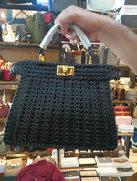 Fendi Vitello King Shiny Nappa Intreccio Petite Peekaboo I SEE U Satchel Tempesta with Box Packaging