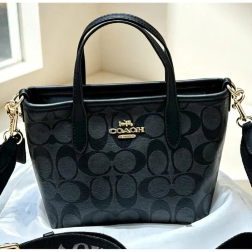 Coach City Mini Tote Bag In Signature Canvas with Box Packaging