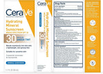Cerave Hydrating Mineral Ultra sheer Tinted Sunscreen spf 30 50 ML