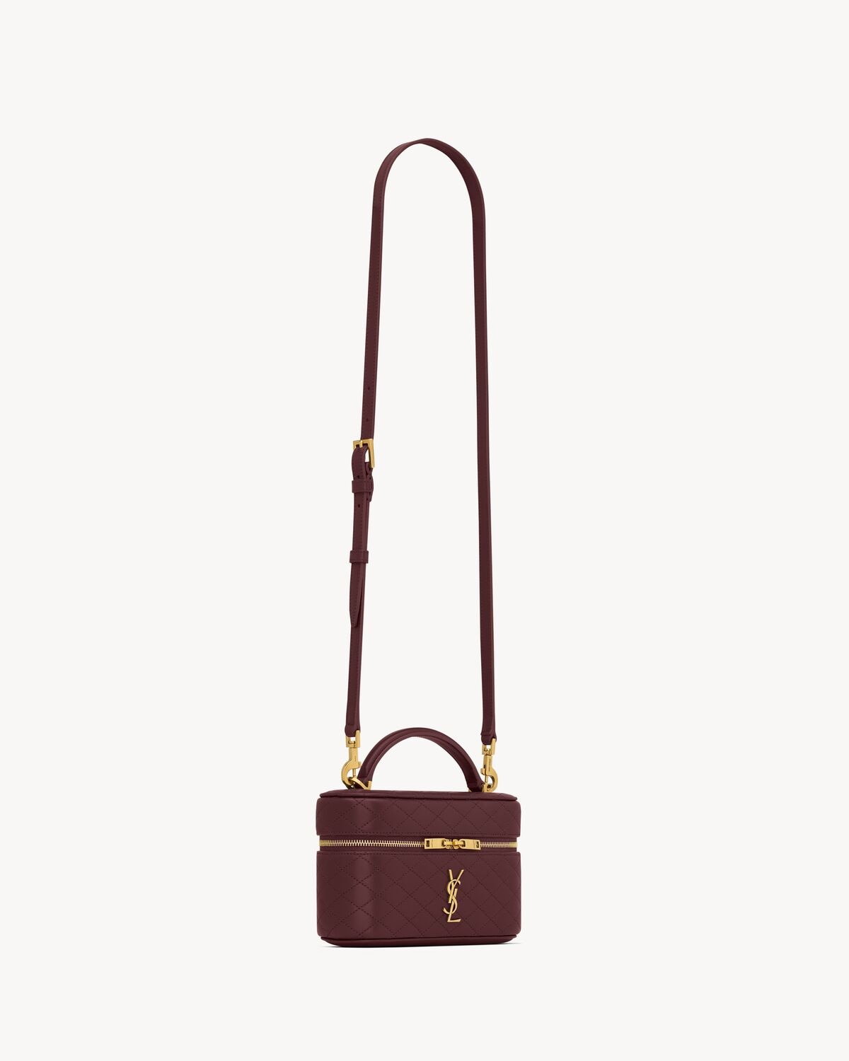 Saint Laurent Gaby mini vanity bag Burgundy with box packaging