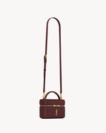 Saint Laurent Gaby mini vanity bag Burgundy with box packaging