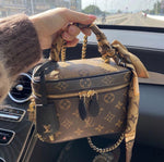 Louis Vuitton Reverse Monogram Vanity Chain Pouch Beige Brown with Box Packaging