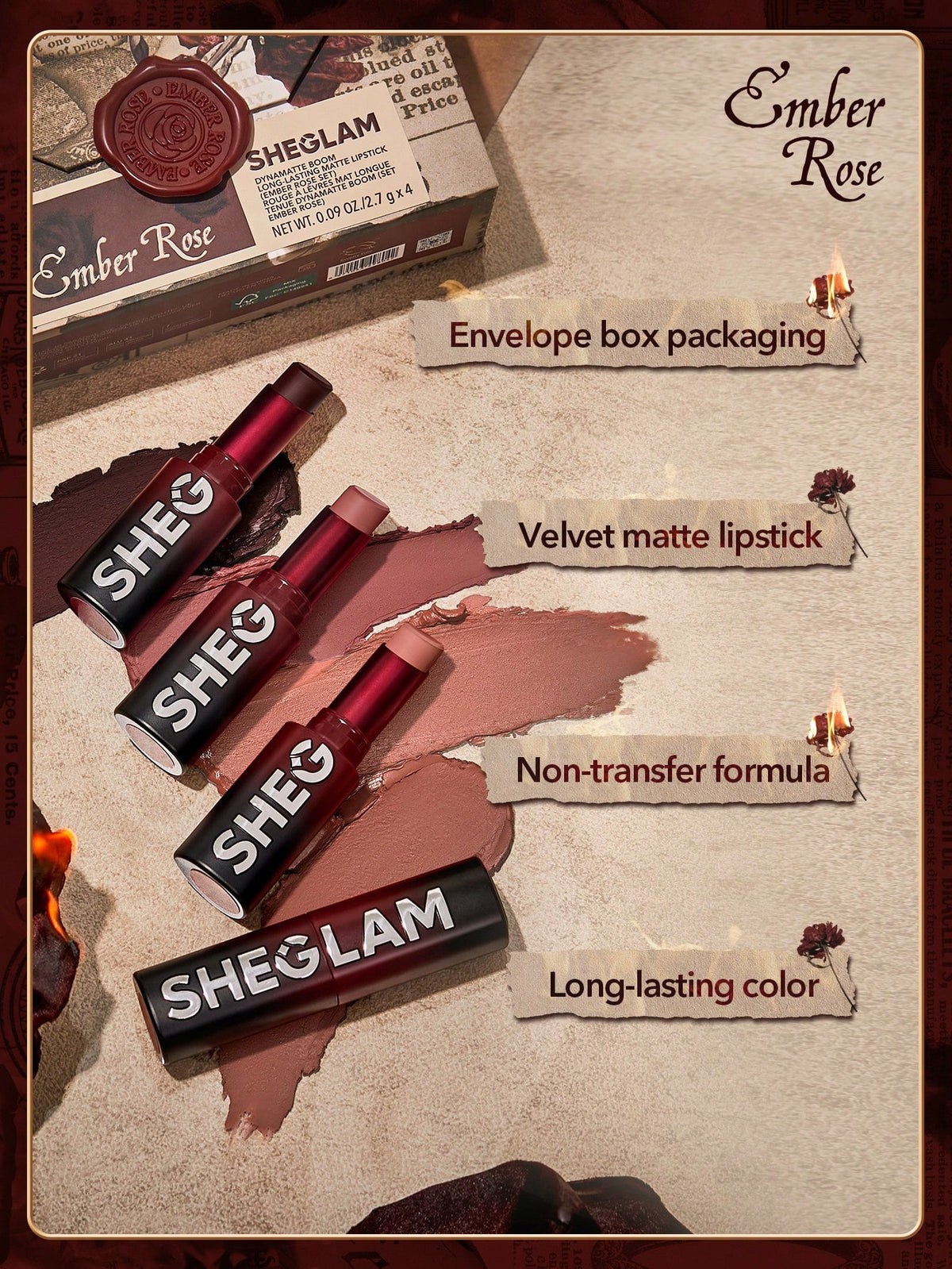 SHEGLAM Ember Rose Immortal Love Nourishing Lip Gloss