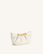 JW PEI Leia Pleated Clutch - White With Box Packaging