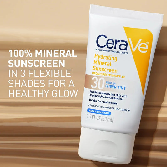 Cerave Hydrating Mineral Ultra sheer Tinted Sunscreen spf 30 50 ML