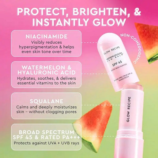 Glow Recipe Watermelon Dew Balm Spf 45 with Niacinamide 16.5 Grams.