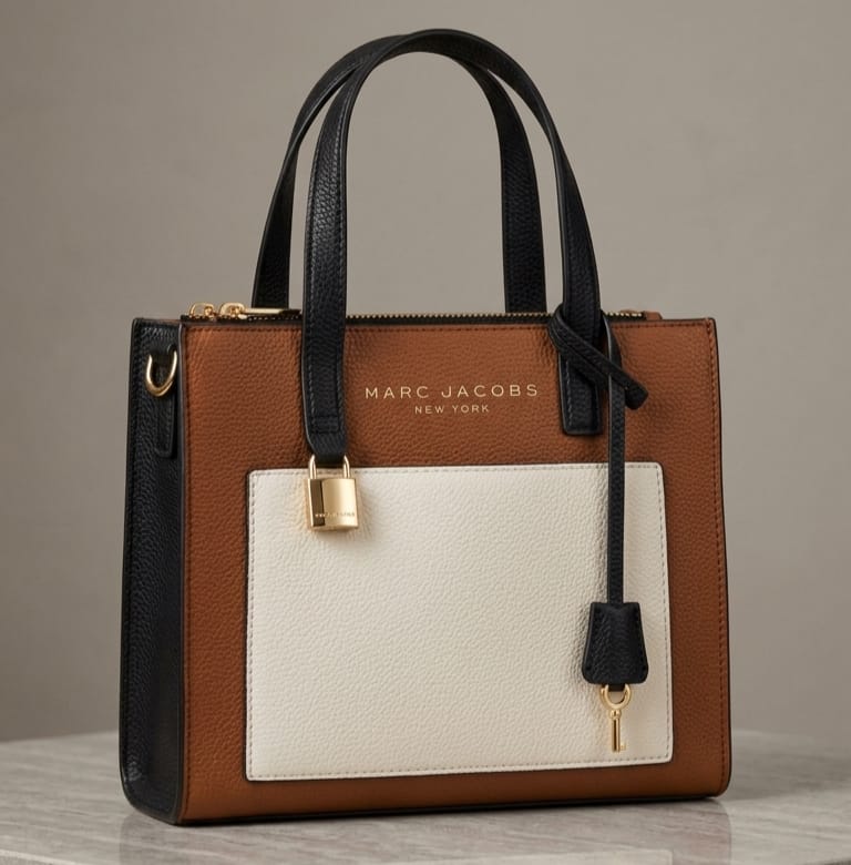 Marc Jacobs MIni GrInd Satchel Tote Bag Chocolate Truffle Multi - M0016132