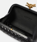 Bottega Veneta Knot Intreccio leather clutch with box packaging