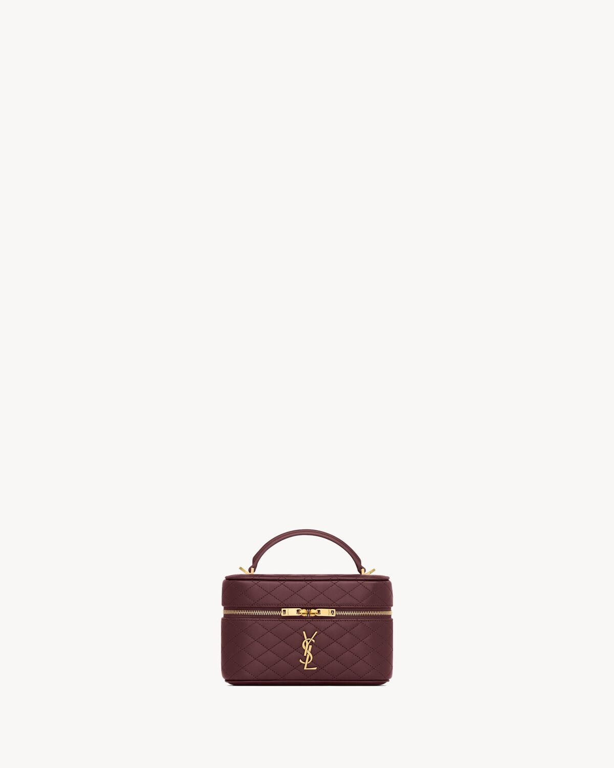 Saint Laurent Gaby mini vanity bag Burgundy with box packaging