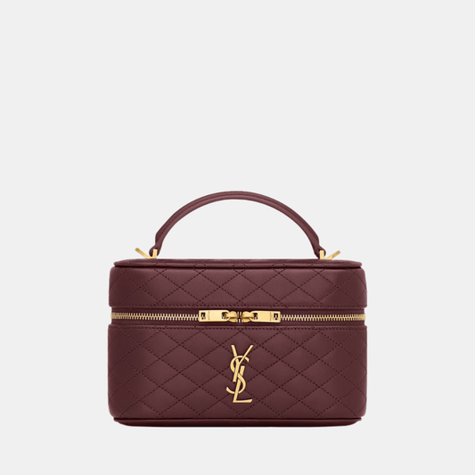 Saint Laurent Gaby mini vanity bag Burgundy with box packaging