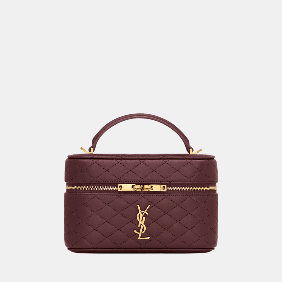 Saint Laurent Gaby mini vanity bag Burgundy with box packaging