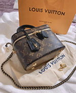 Louis Vuitton Reverse Monogram Vanity Chain Pouch Beige Brown with Box Packaging