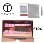 O.Two.O 24 Pcs Nails Box with Nail Glue & Adhesive Tabs,Alcohol Prep Pad,Mini Nail File,Cuticle Stick